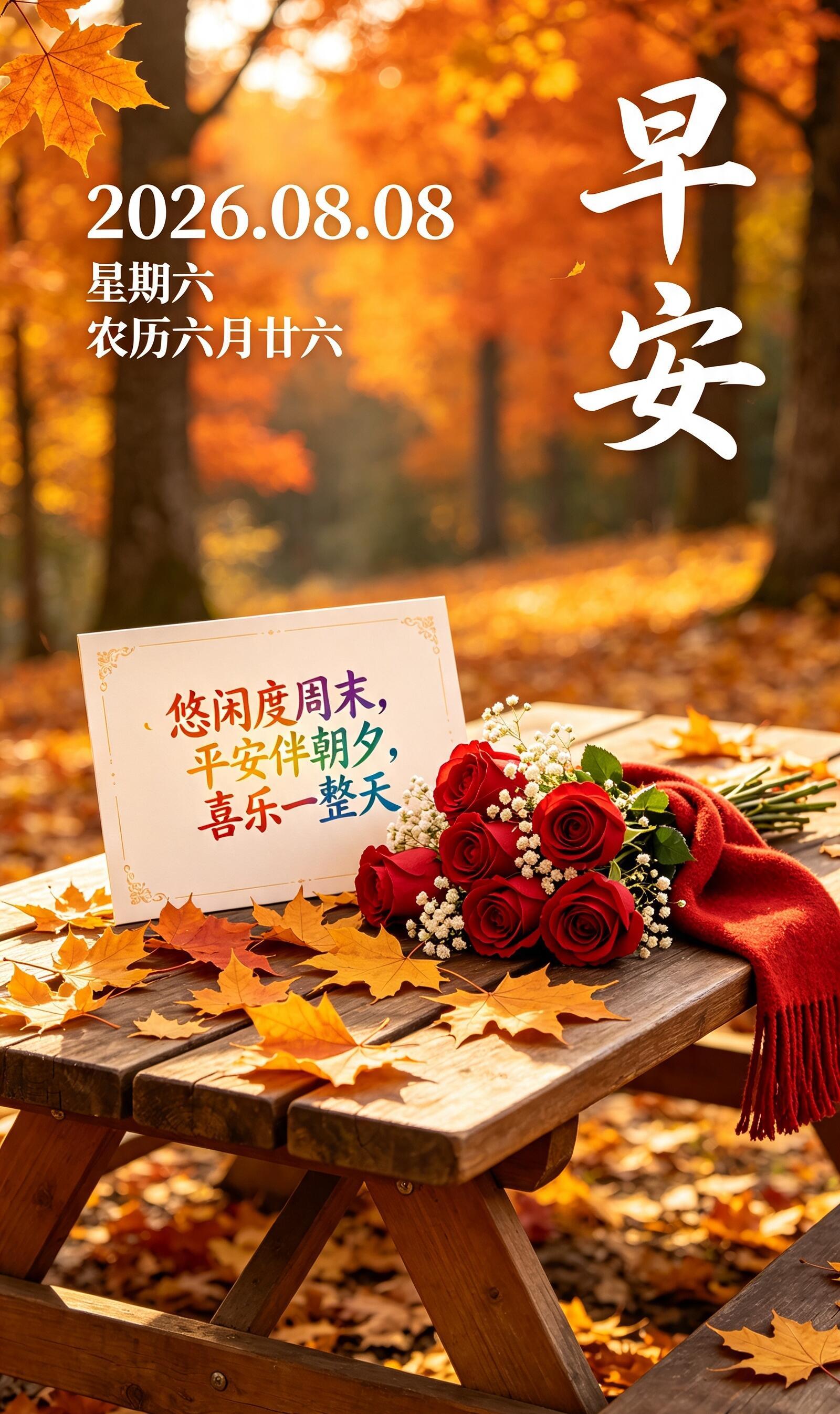 2026.8.8周六早安祝福图片海报壁纸拿图吱一声噢～