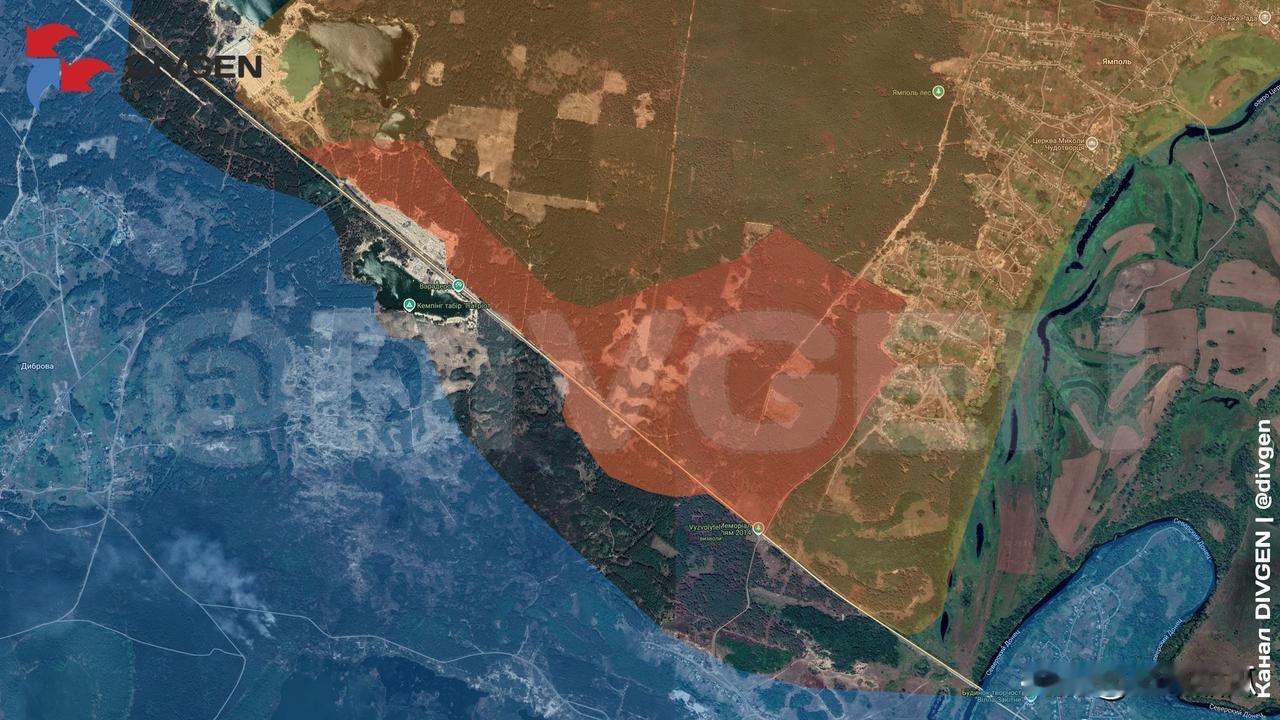 红利曼方向，在扬波尔被俄军控制后，继续清理村庄南部的森林，乌军没有坐视红利曼东部