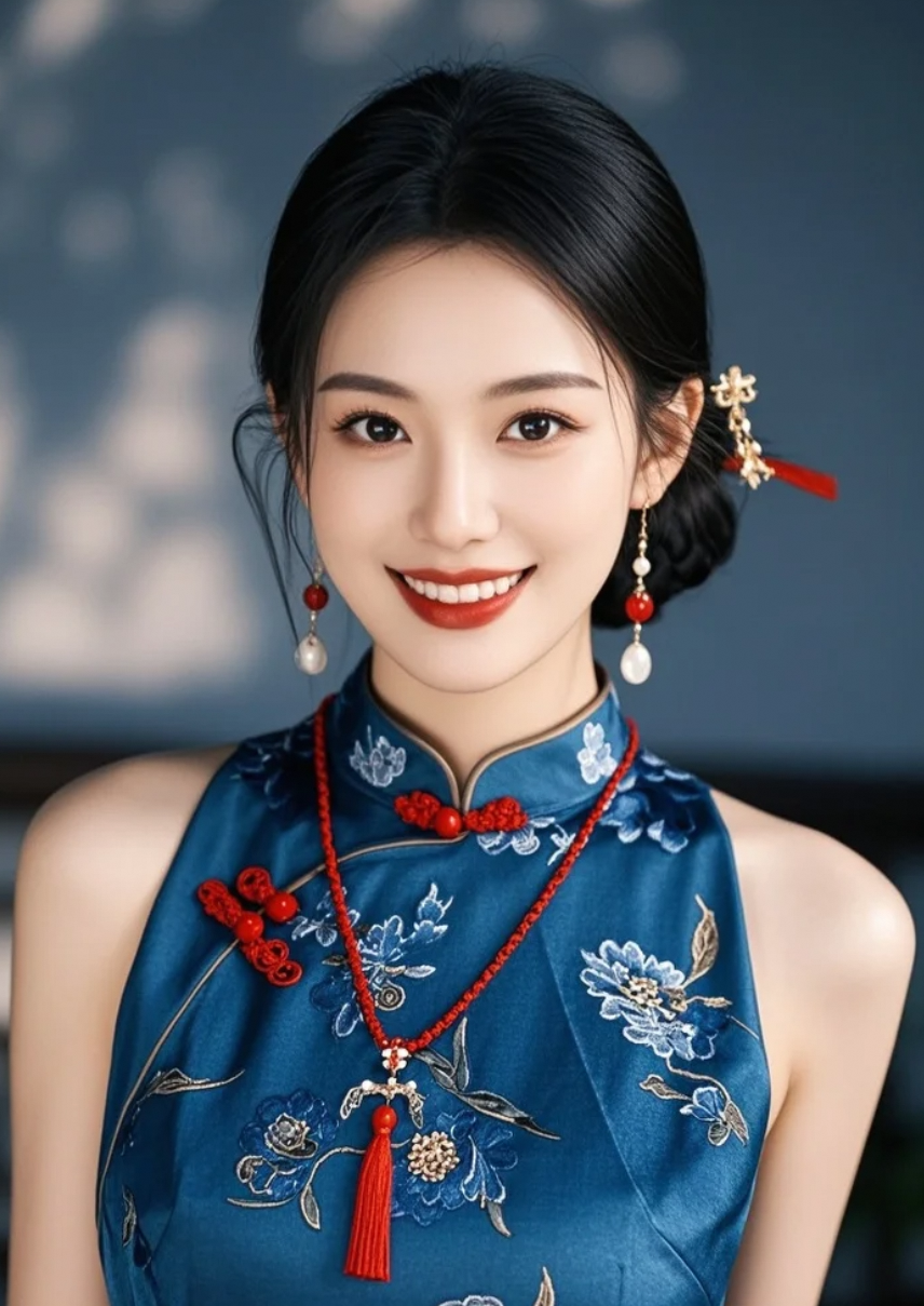 从发丝到耳坠都在发光，这组“高定级”旗袍人像美到窒息