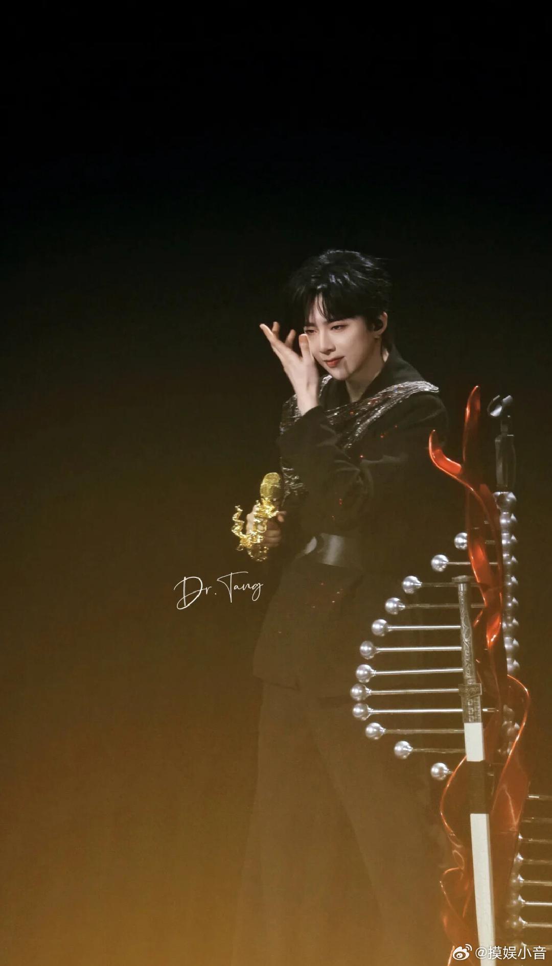 刘宇宁巅峰影响力歌手超级巅峰之夜舞台上，刘宇宁凭“巅峰影响力歌手”站上领奖台，