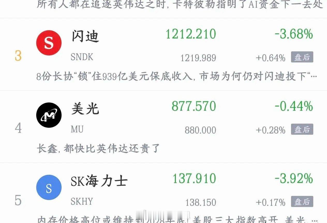 存储芯片真的要结束了，A股下周要注意风险昨晚美股大盘整体大涨，标普还创出历史新高