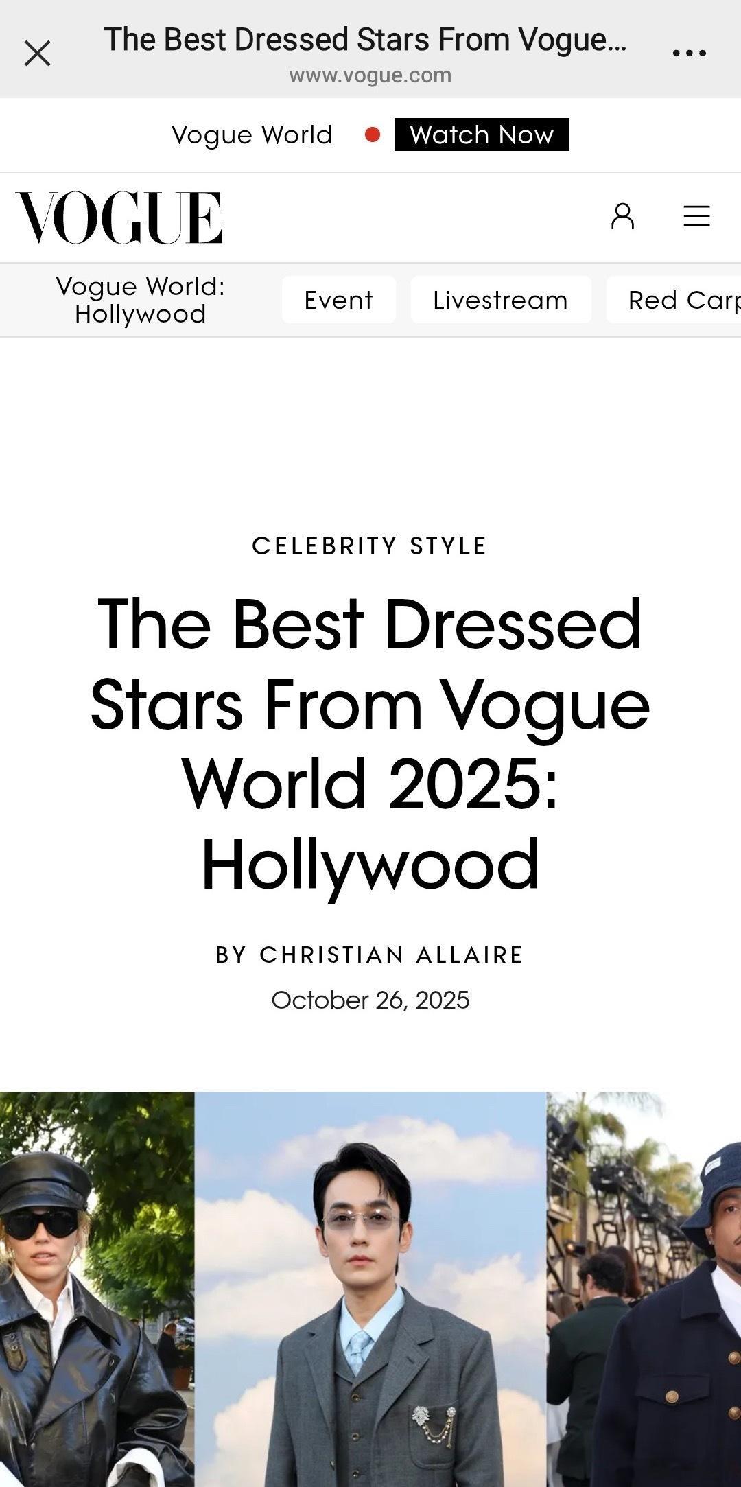 vogue官网发了两次朱一龙捏～Vogue认领+BestDressed，Vog