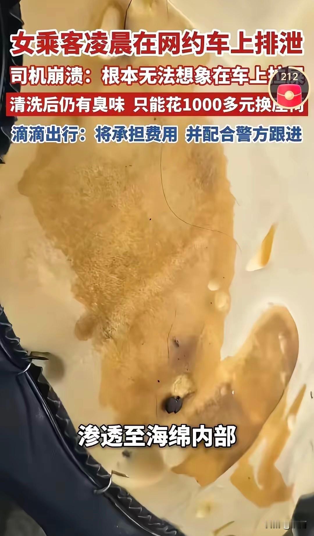 正常人干不出来这种事。在网约车内排泄的女子如果不能证明自己有精神方面的疾病，恐怕