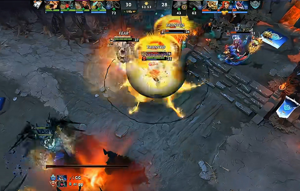 【梦幻联赛S27】Tidebound在先破对手两路的情况下由于剑圣被杀让VP控到