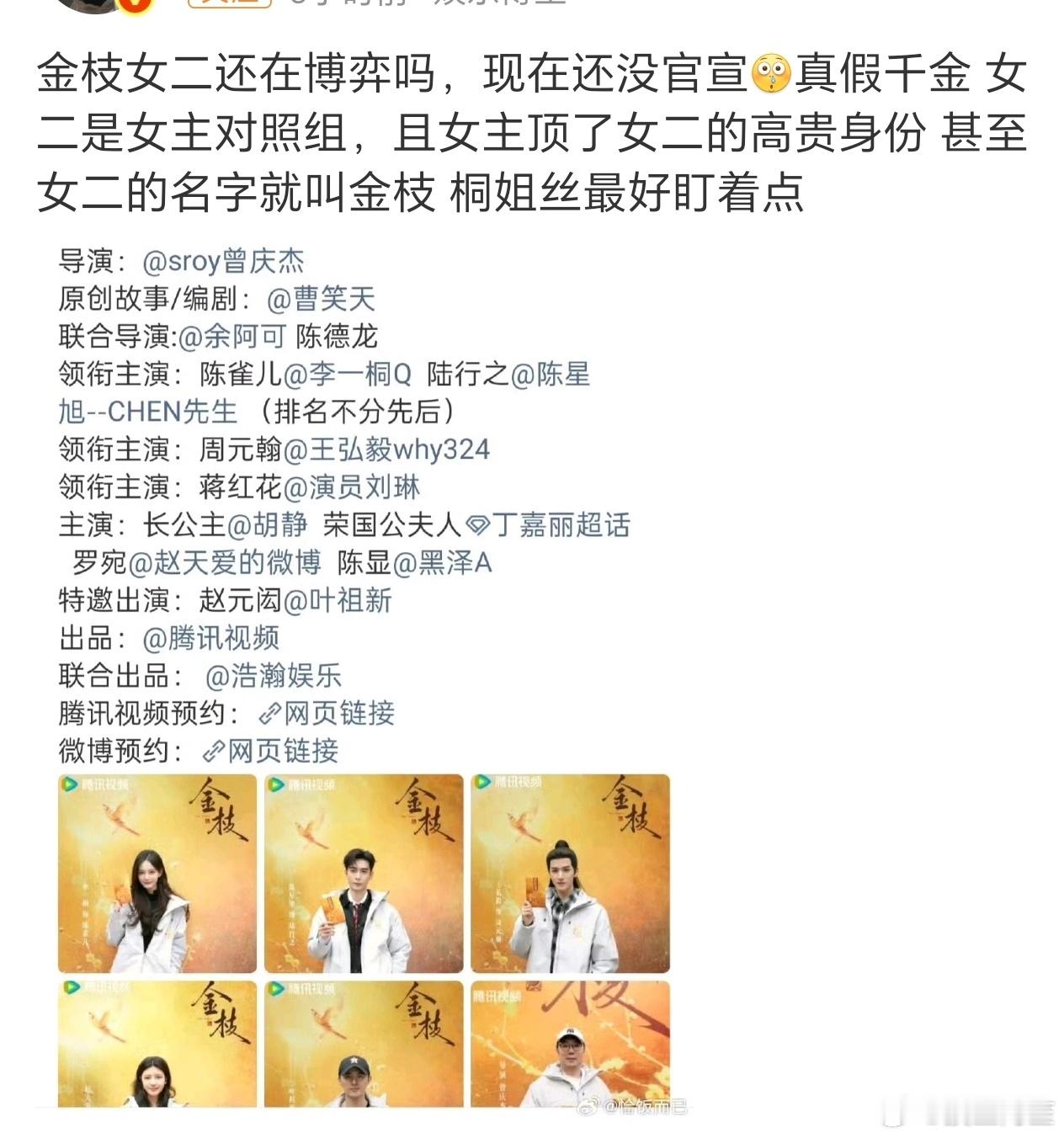 原来我一直把《嫁金钗》和《金枝》搞混了……总觉得金枝也要让女主一人双角。但是剧情