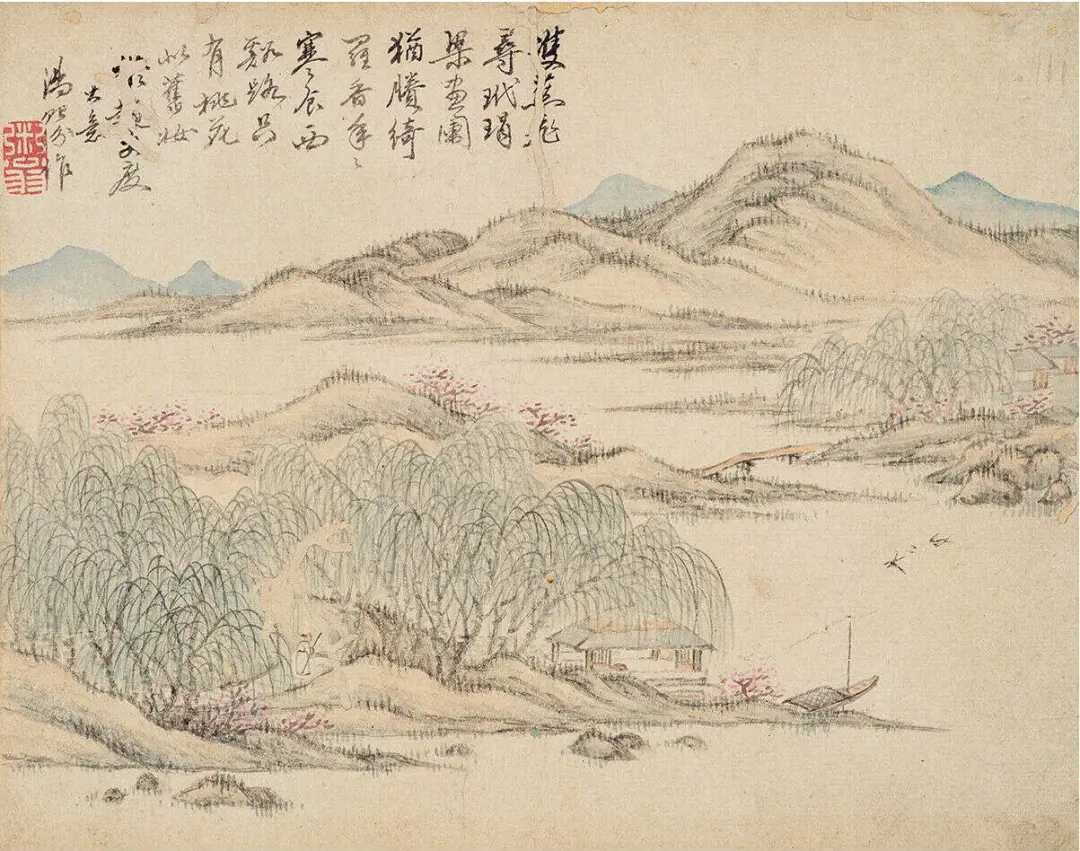 汤贻汾山水册。汤贻汾（1778—1853），字若仪，号雨生、琴隐道人，晚号粥