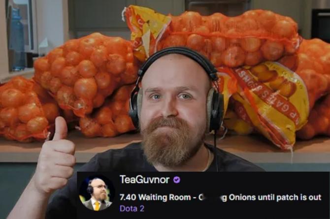 凌晨国外解说TeaGuvnor在Twitch开了个直播说是等待7.40版本的更新