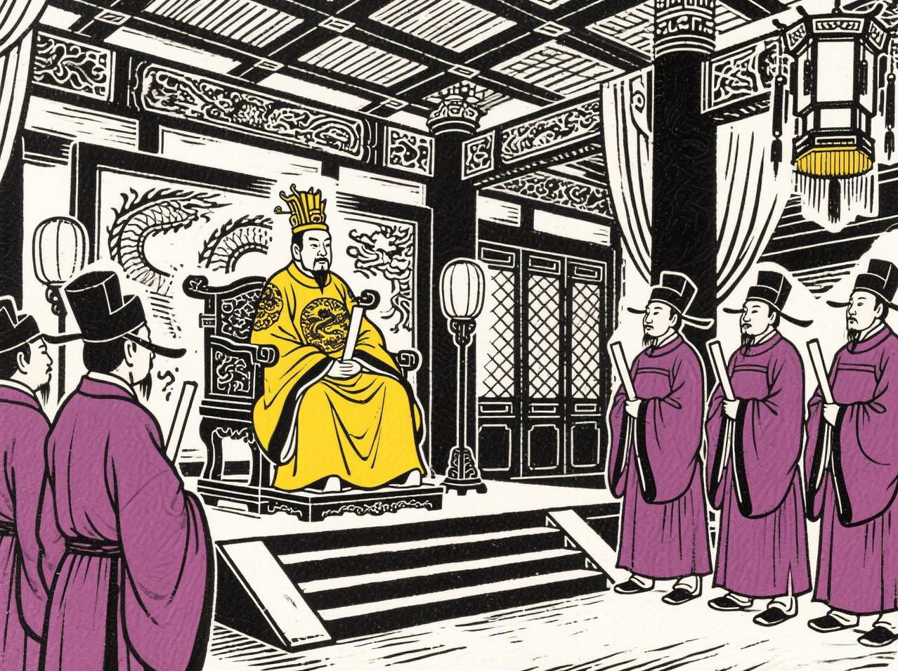 曹参当上宰相后，一天到晚忙于饮宴，闲散的很，从来没见他勤于政务；汉惠帝就不太满