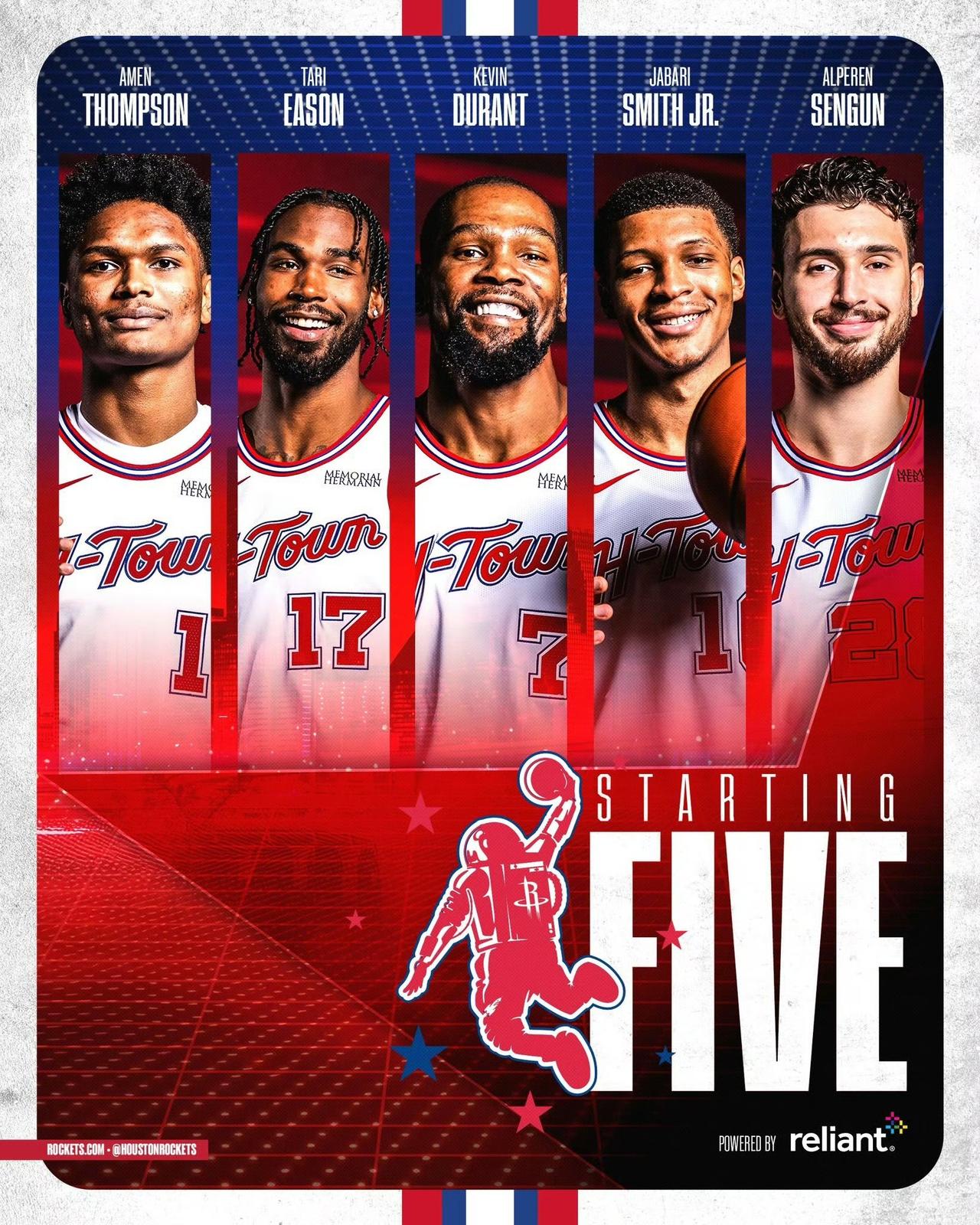 西部前六，火箭最没有冠军相！这是休斯顿火箭新赛季首发五虎：阿门·汤普森：