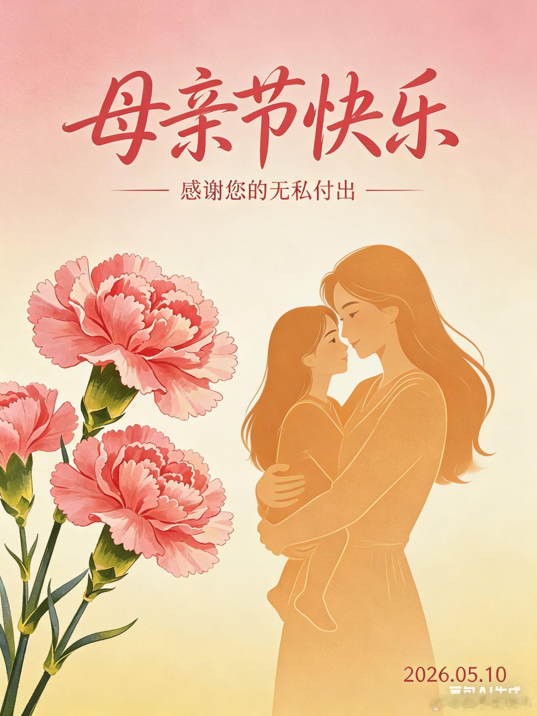 母亲节快乐👩❤️愿天下所有母亲平安喜乐常相伴，健康幸福岁岁安。点赞接福气，愿妈