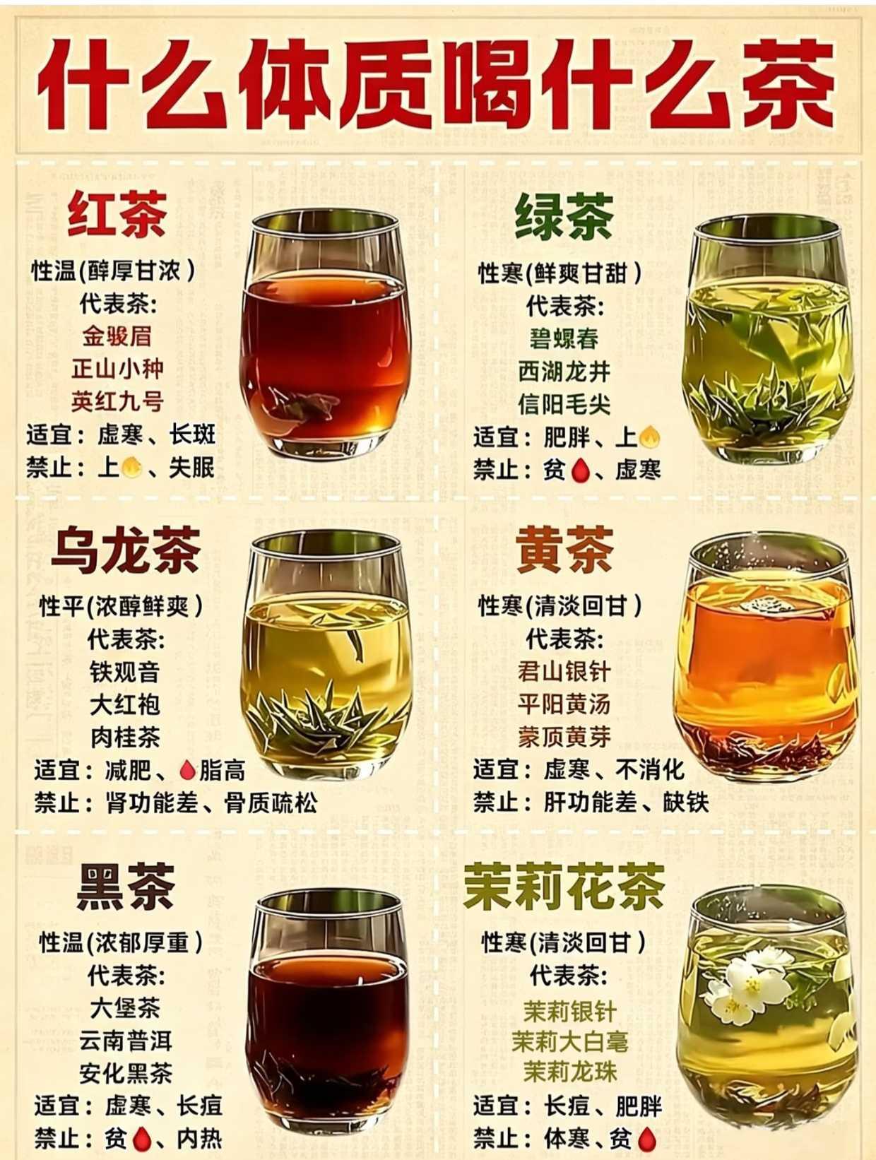 什么体质喝什么茶