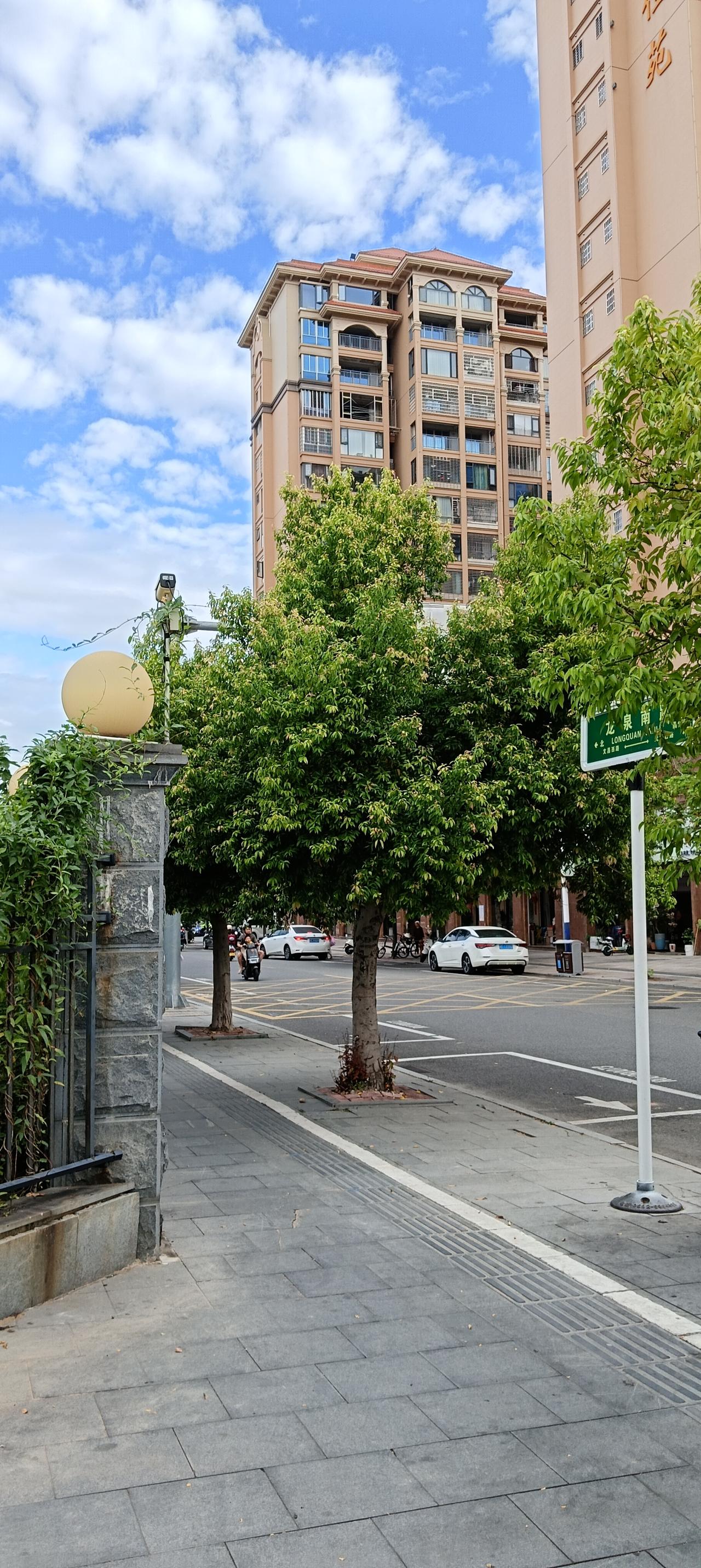 《天高云淡的秋天》今天星期四，早上起来天空放晴，蓝天上白云稀疏漂浮，天气稍微有点