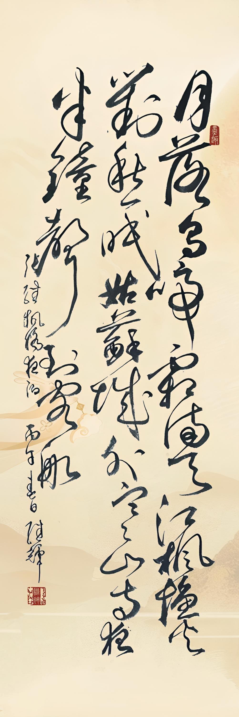 月落乌啼霜满天，江枫渔火对愁眠。姑苏城外寒山寺，夜半钟声到客船。晒下你的书法书画