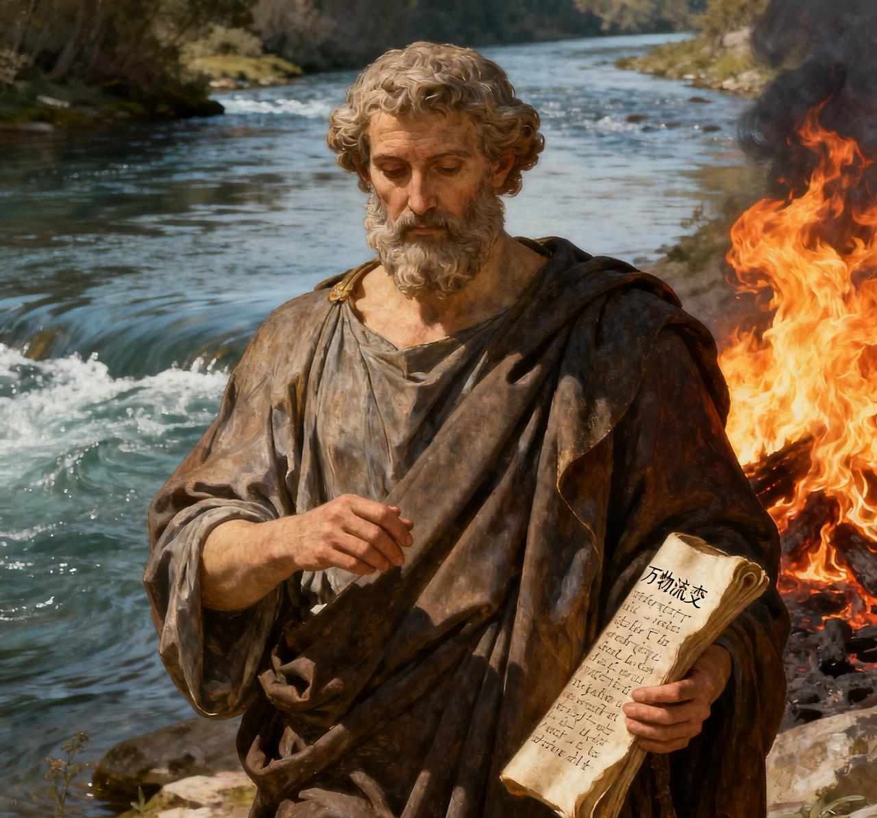 “世界是一团永恒的活火，在一定的尺度上燃烧，在一定的尺度上熄灭”，___赫拉克利