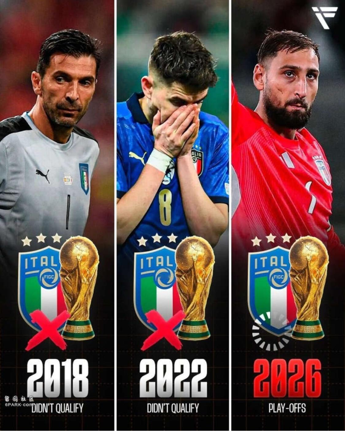 意大利恐将再次无缘世界杯！北京时间11月20日，2026年世界杯预选赛附加赛