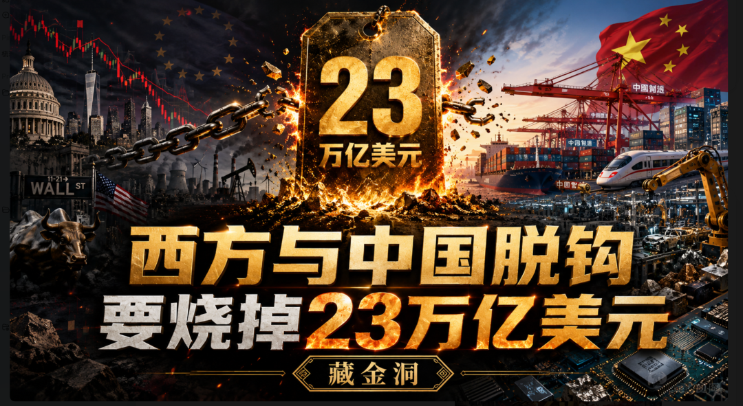 西方与中国脱钩, 要烧掉23万亿美元
