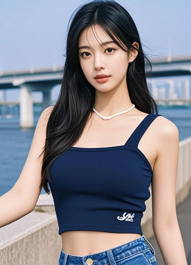 少妇学院风漫步户外，文艺清新如诗如画