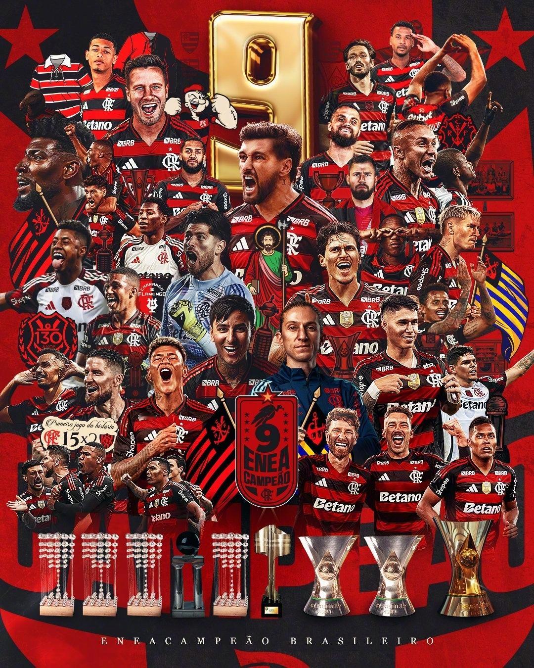 巴甲第37轮，弗拉门戈在马拉卡纳体育场1-0击败塞阿拉，78分力压帕尔梅拉斯（7