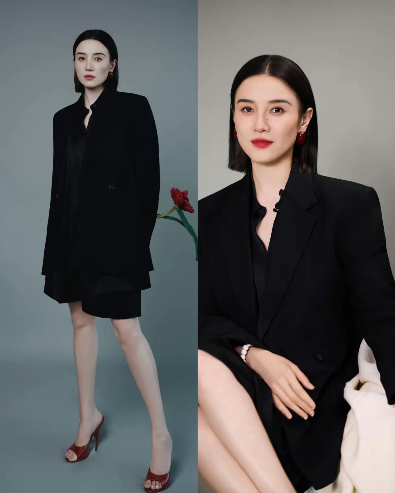 宋佳，好美，就是脚上的高跟凉鞋有点减分，要是换上黑色细高跟鞋，绝对惊艳，你们看看