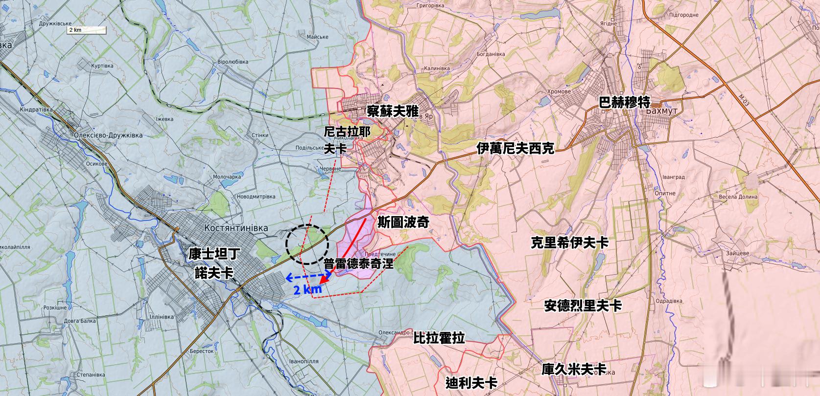 更新察蘇夫雅一線態勢烽火问鼎计划俄羅斯武裝部隊突破烏軍在普雷德泰奇涅的防線，已