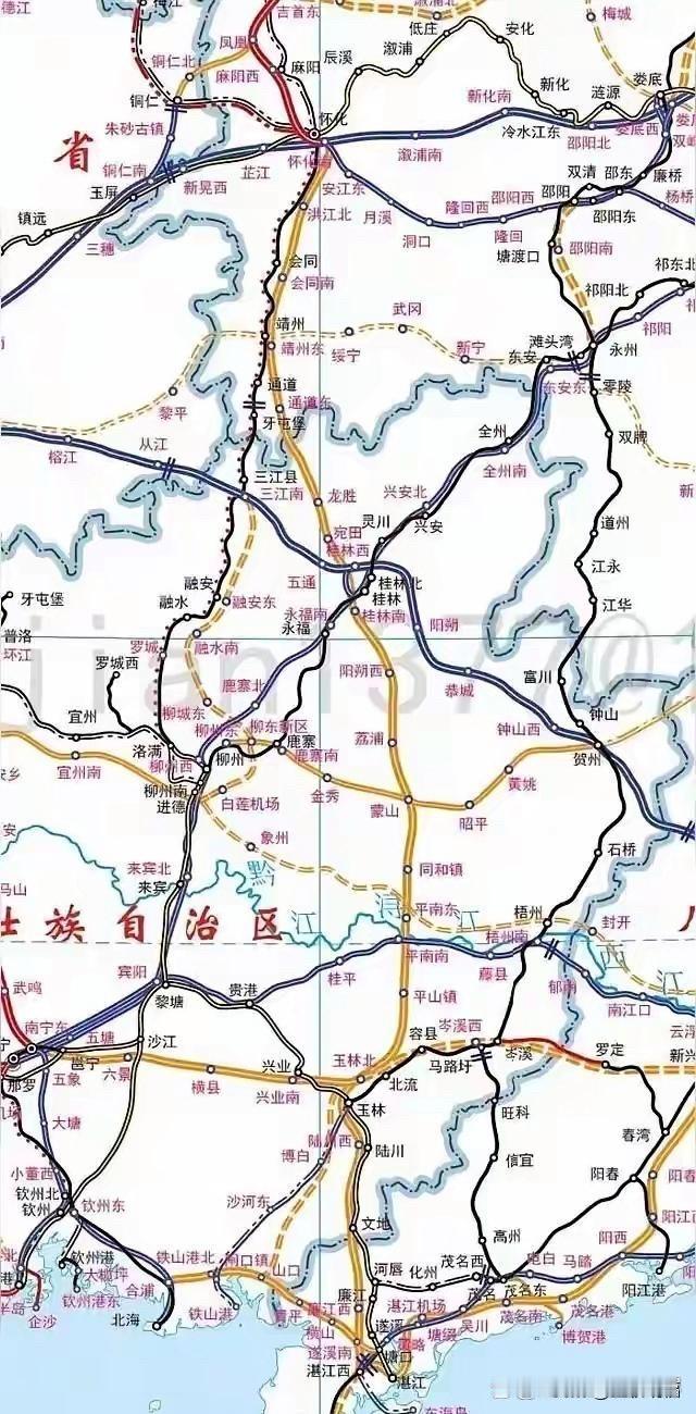 怀桂高铁本身就是怀化连接广西桂林的一条连接线，算不上一条正规的高铁线路，然而在邵