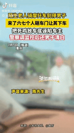严惩到底！”重庆渝北区乡道上，一辆红旗H9轿车正匀速行驶，后视镜里突然出现个光膀