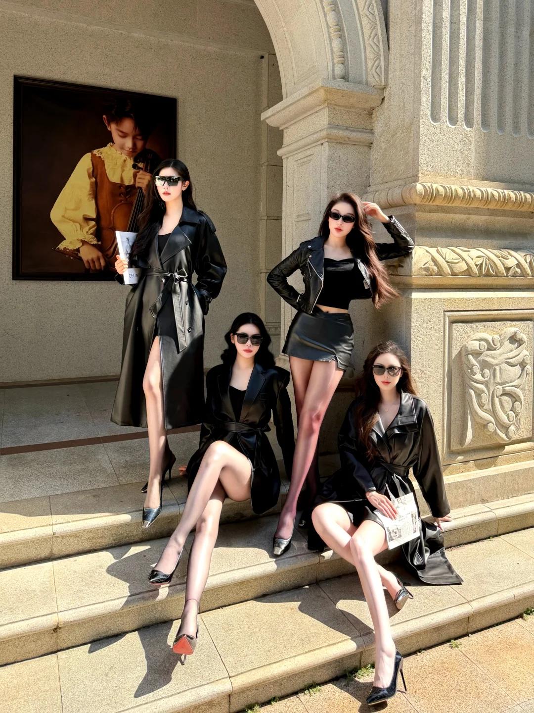 简单的小皮裙怎么穿出彩?