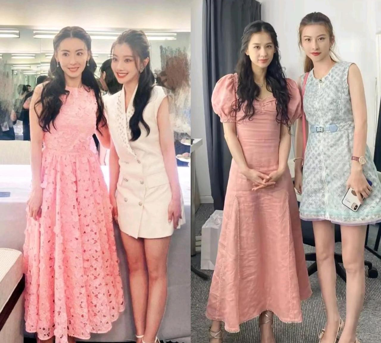 突然发现很多普通美女和一线漂亮女星站一起合影，她们都丝毫不输气质高贵的女星，只不