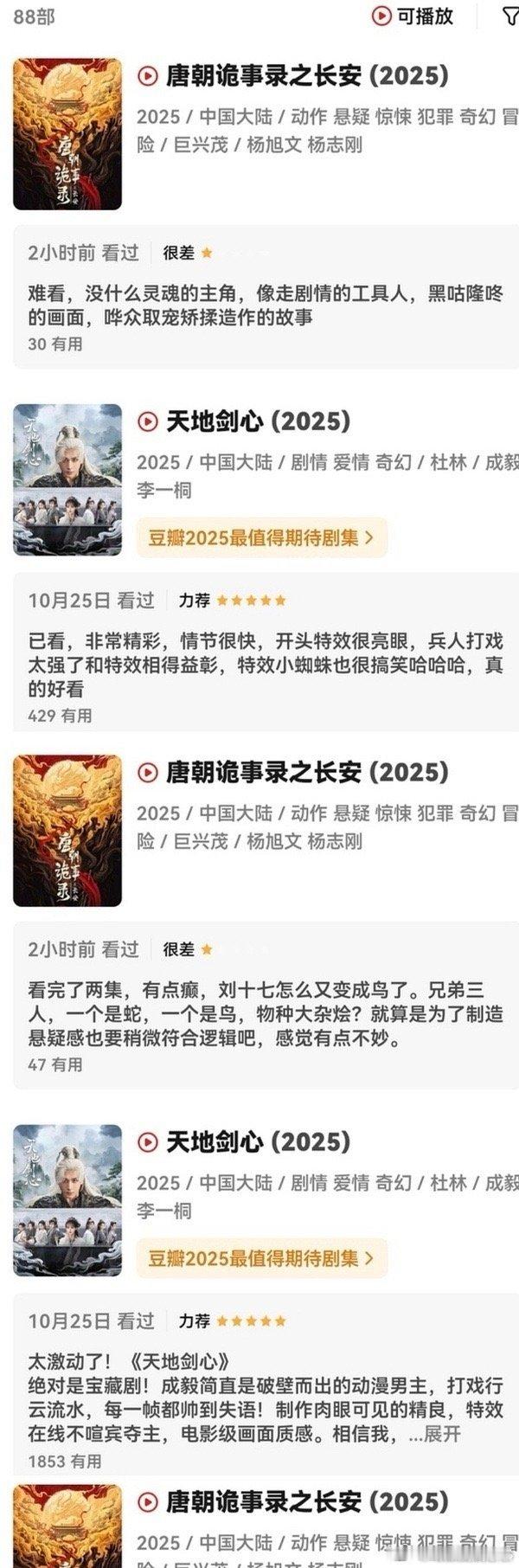 唐朝诡事录才开播第一天，成毅粉丝就迫不及待给唐诡打了低分成毅粉丝又着急