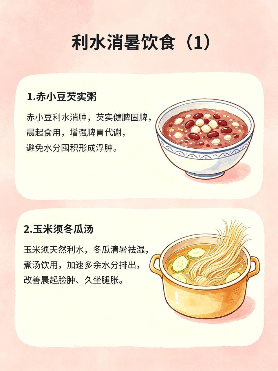 三伏天浮肿虚胖？利水消暑饮食，轻松甩掉水肿三伏天高温高湿，脾胃运化变差，水湿滞