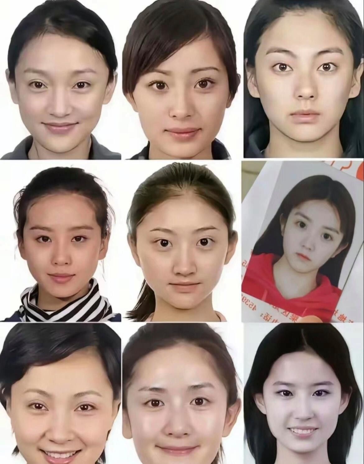 果然明星不是一般人能当的就素颜照来看，明星的脸型，面部流畅度和面部折叠度就不是普