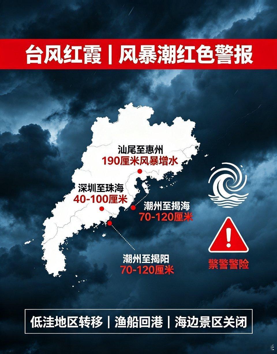 紧急预警！台风红霞来袭，广东沿海风暴潮升级红色警报自然资源部最新预报：今年12号