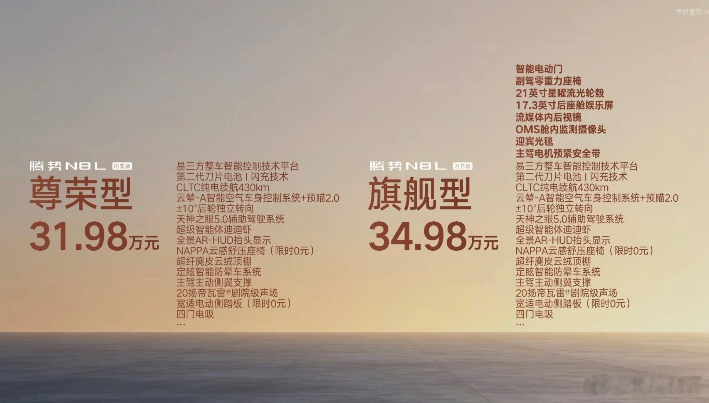 腾势N8L闪充版价格来了31.98万起已经配置很满了，如果对大电视还有零重力要求