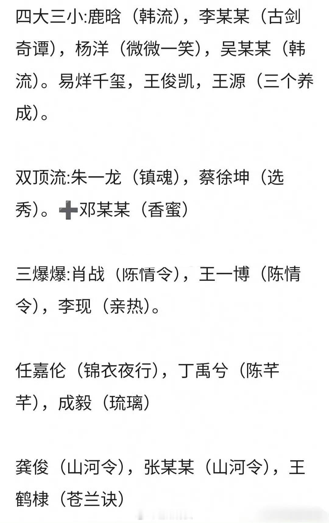 刷到了有网友总结男流量编年史，真的是太有才了[笑着哭]​​​