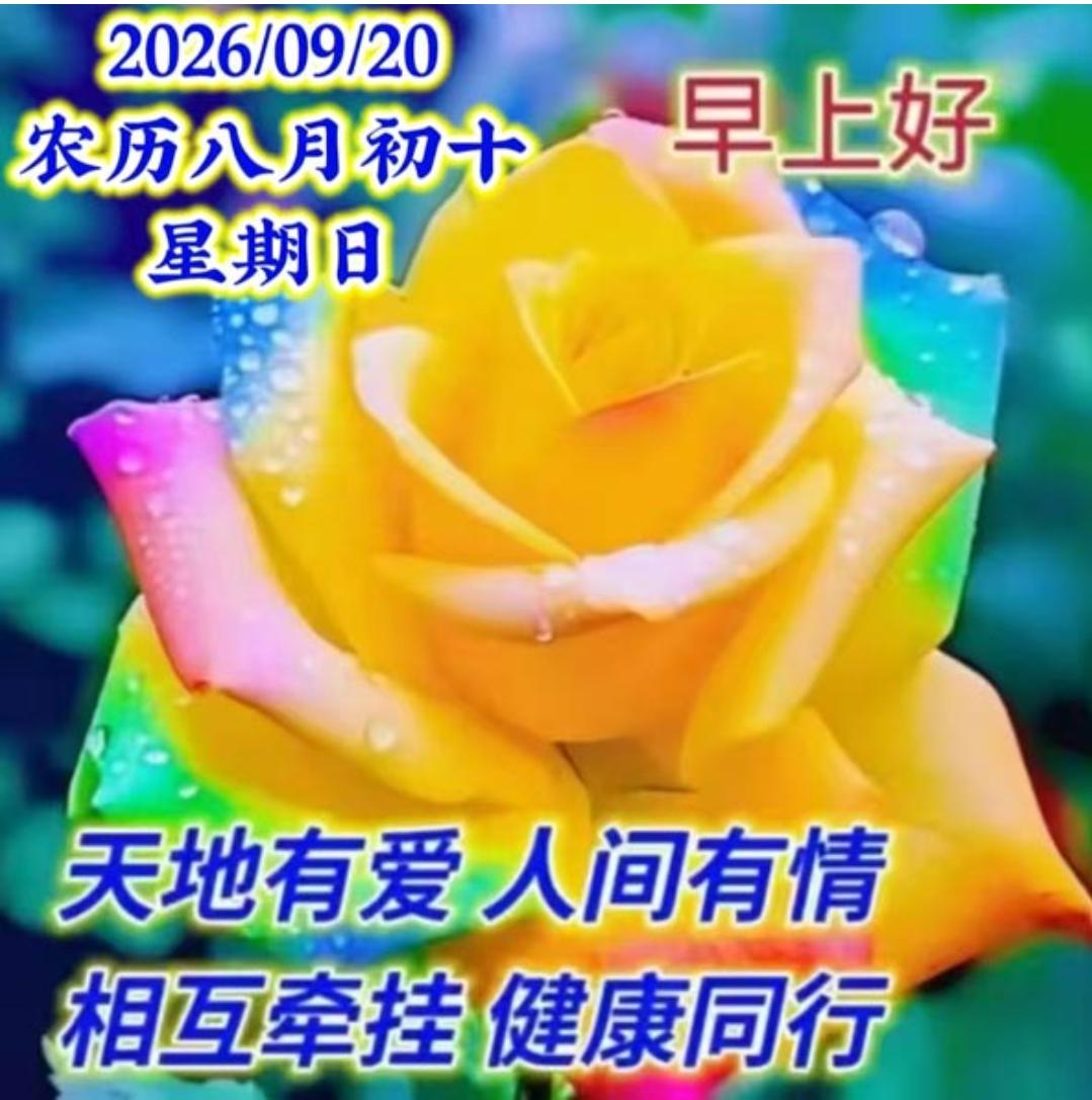 秋日清晨送平安，健康幸福常相伴；相互问候记心中，彼此牵挂到永远；一声祝福