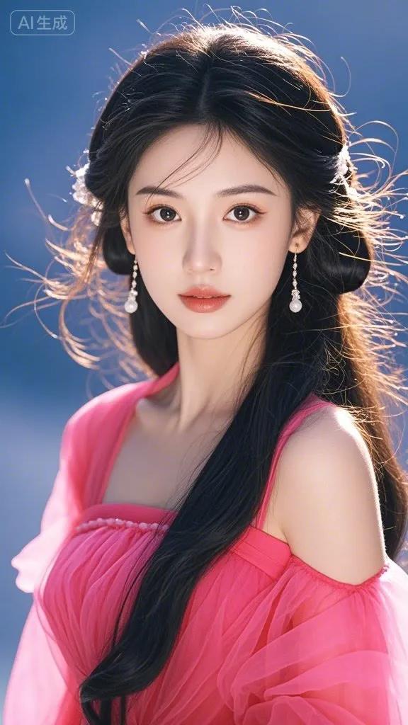 温柔粉裙少女，梦幻般的美！🌸💖