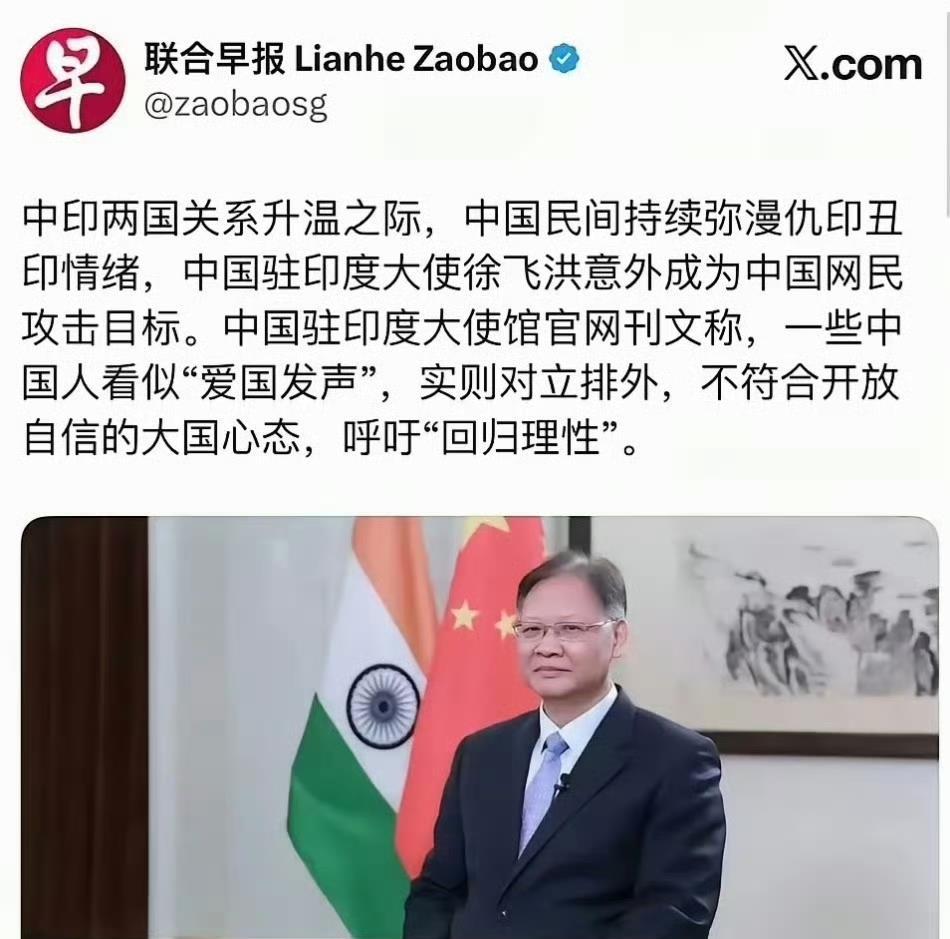 这事儿绝了。 我们驻印度的大使，居然被我们自己人给冲了。 7月初，一篇原
