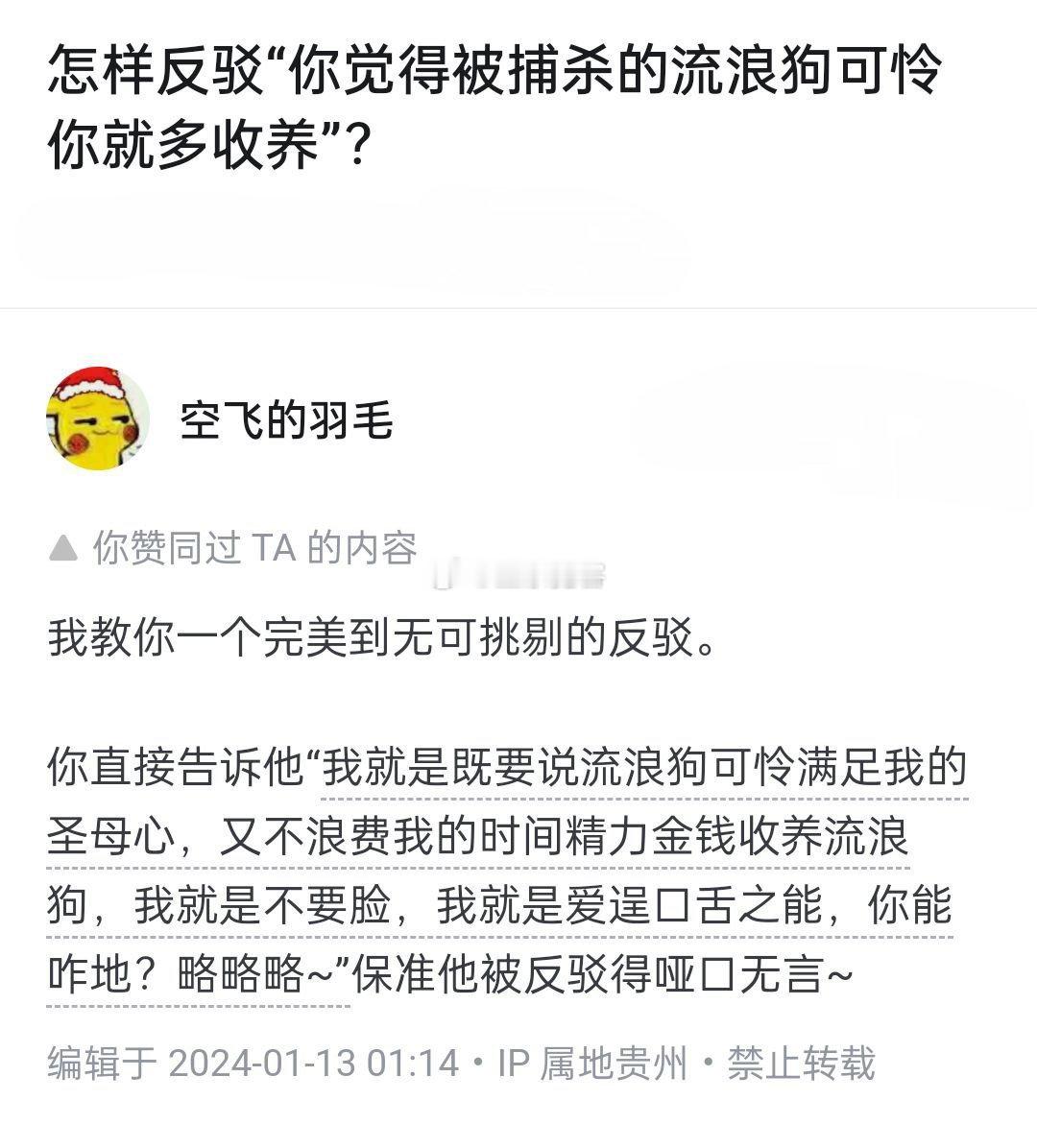 怎样反驳“你觉得被捕杀的流浪狗可怜你就多收养”？