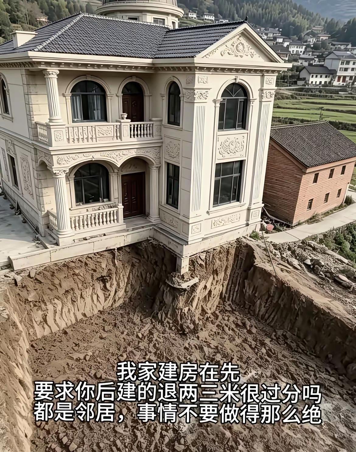 农村盖房子，把自己的宅基地看好，不用惯谁毛病。