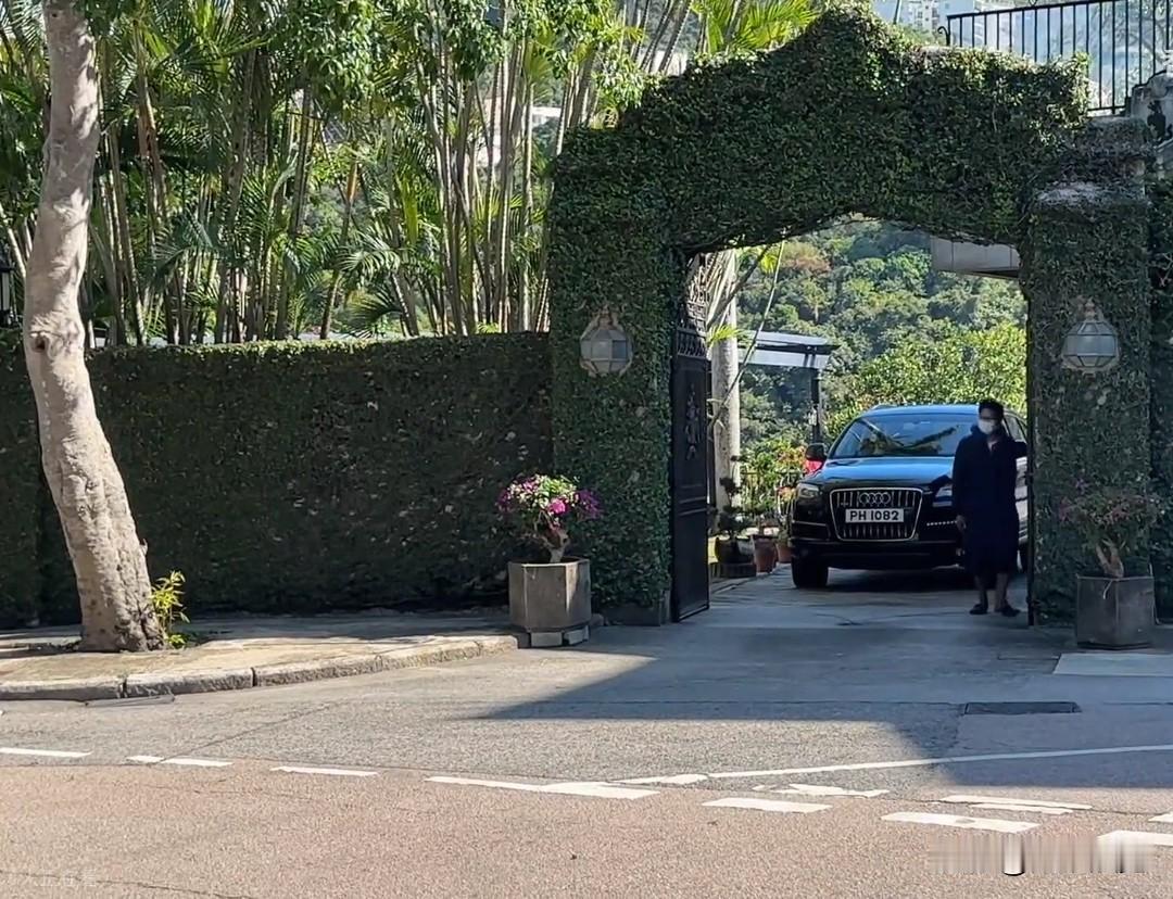 香港霍家大宅，大门、偏门和围墙都长满绿植来装饰，既经济又美观，显得低调奢华。从偏