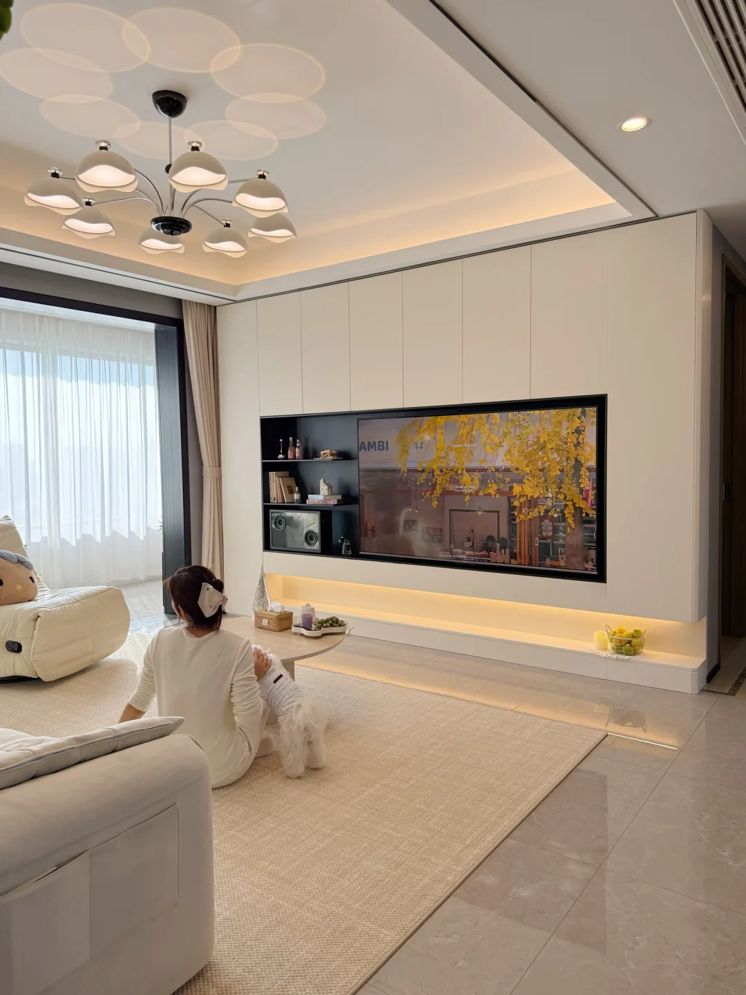 附尺寸|改造后的满墙电视柜，真的太香了‼️