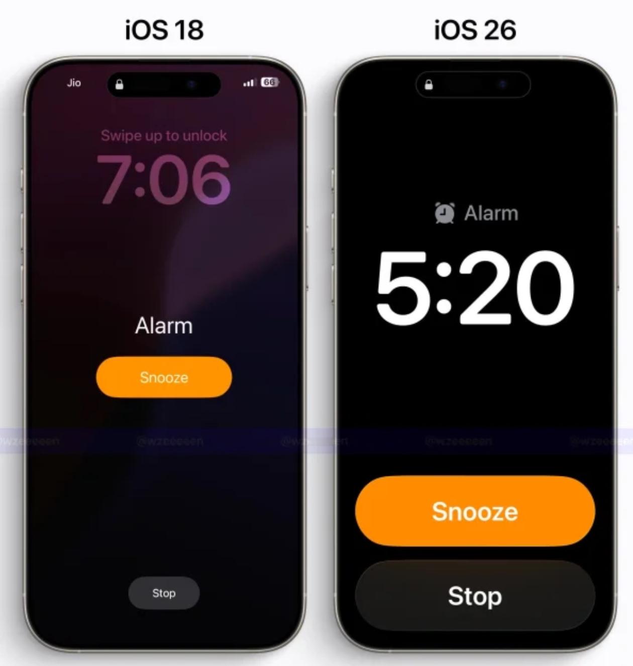 苹果iOS18到26的界面变化，在整体UI中除了升级了液态玻璃之外，AI能力、