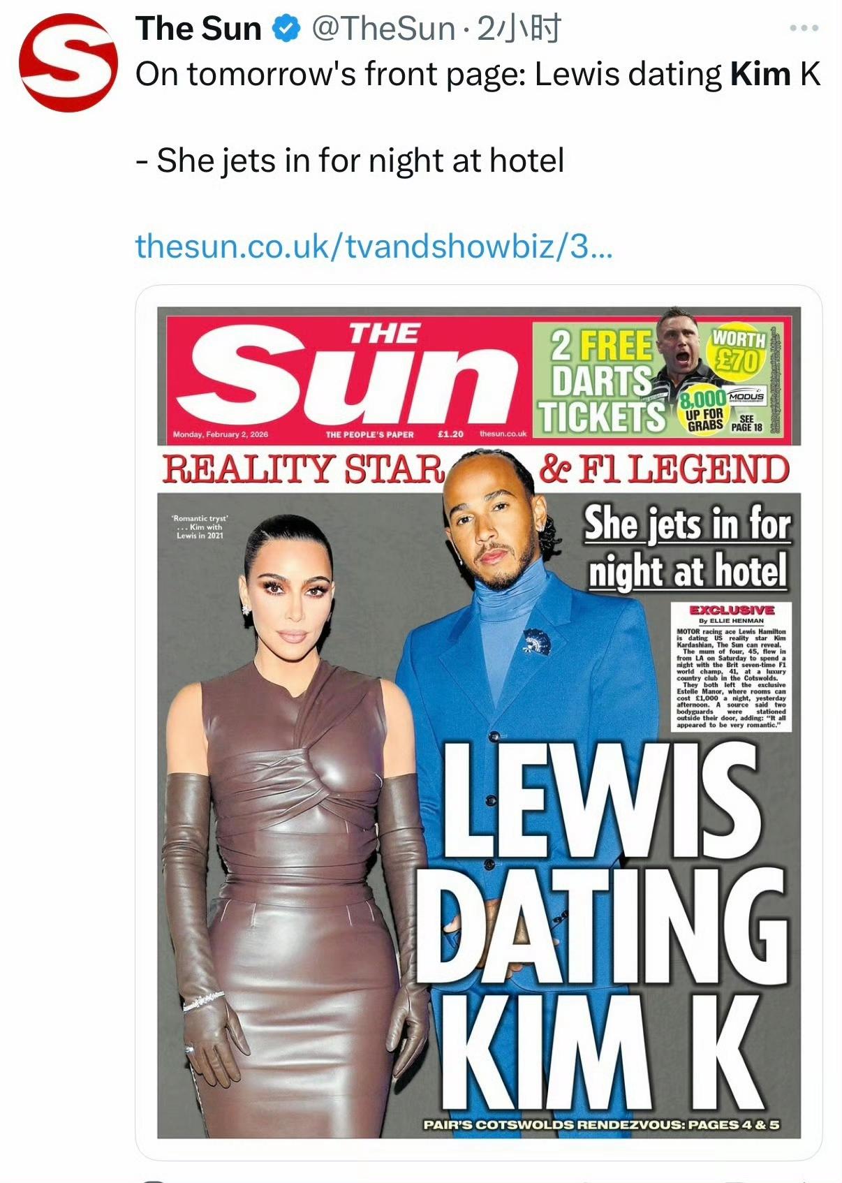 如果汉密尔顿与金卡戴珊约会的新闻属实的话，老汉第八冠是别想了，估计Q2都难进了。