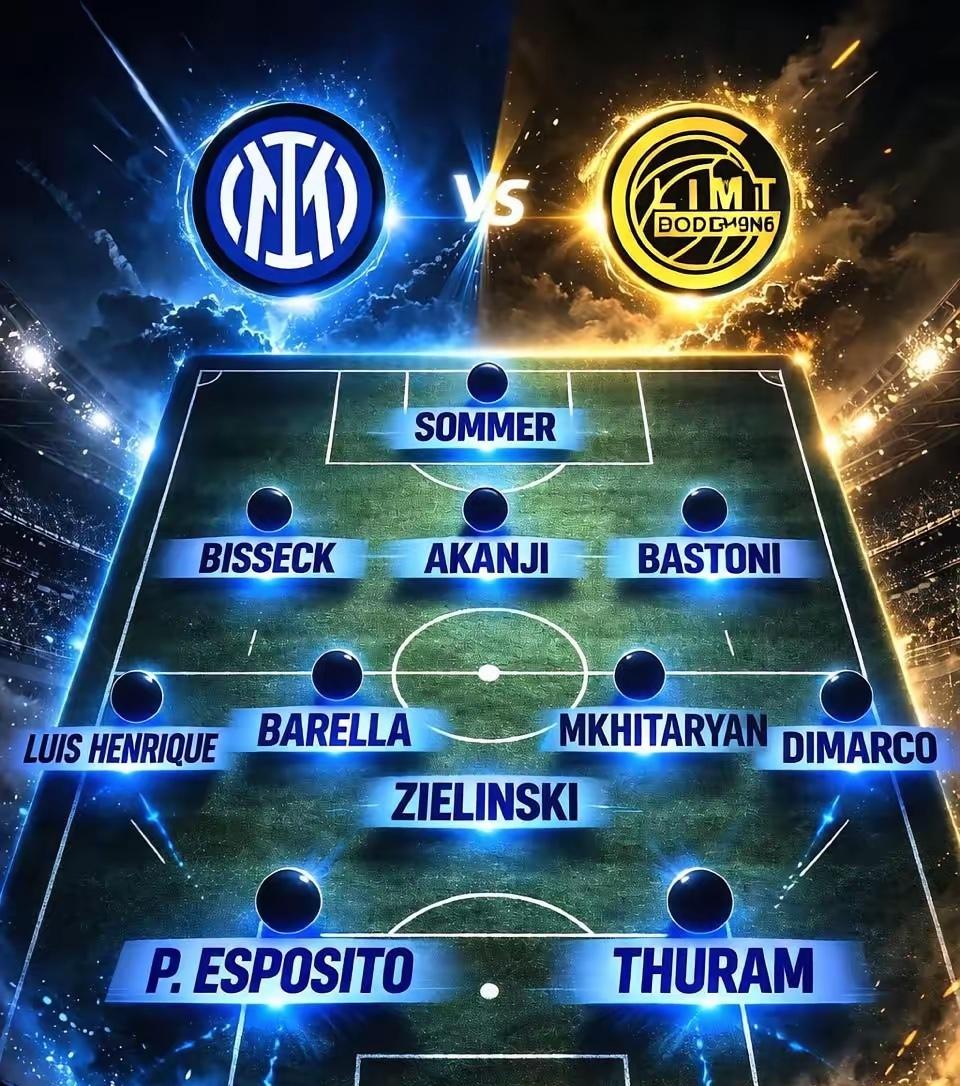 全力一拼，旨在逆转晋级。欧冠淘汰赛附加赛次回合国际米兰主场迎战挪威的博德闪耀，首