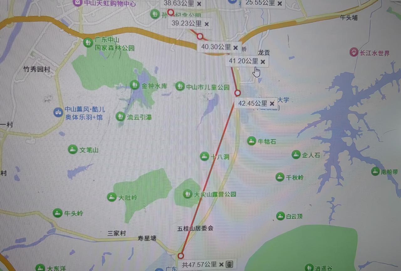 中山地铁2号线自制规划图线路名称：中山地铁2号线起止点：容奇渡口-龙石站点