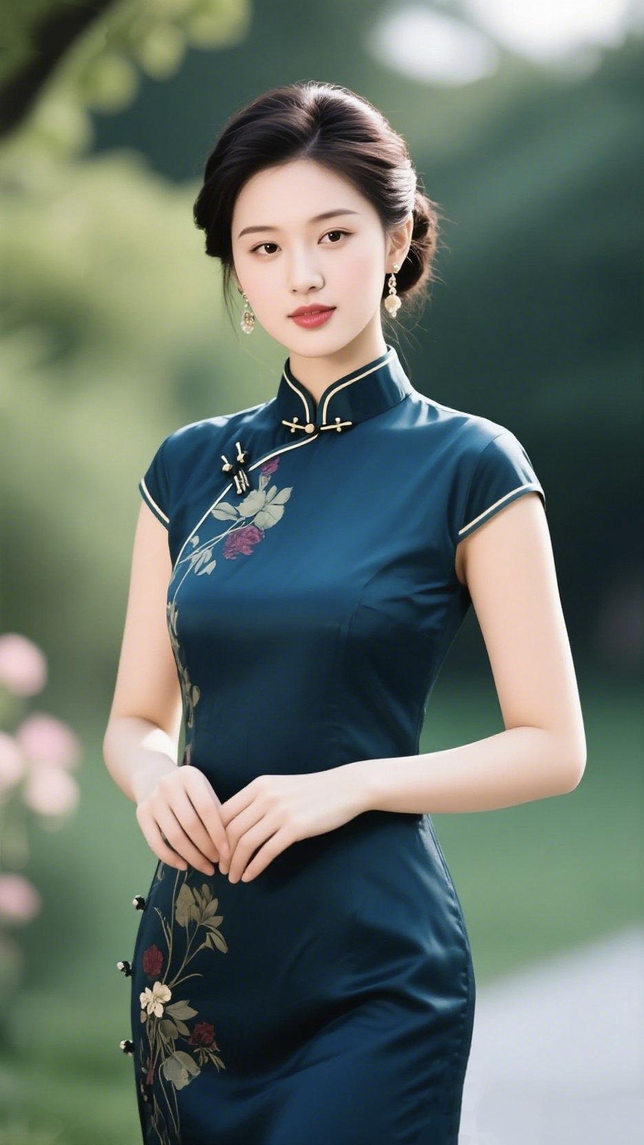 《旗袍：岁月缝的诗》一寸一寸，裁下月光的清瘦斜襟兜住，旧时光的温柔盘扣