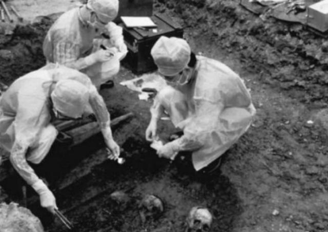 1998年8月18日，在南京一处建筑工地施工的过程中，意外的挖出41个人的头骨和