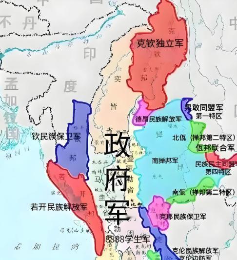 缅甸最大的麻烦，不是内战，不是军政府，而是它北边挨着一个十四亿人的大国，更要命的