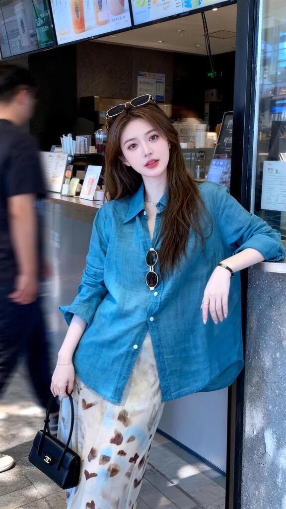 牛仔外套搭配裙子温柔穿搭拿捏大小姐范儿碎花裙搭配牛仔外套慵懒穿搭简直易如反