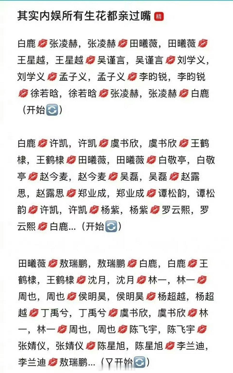 内娱生花亲嘴统计👄内娱无聊到这地步了[？？？]啊啊啊…没有什么是不能做表的[允悲